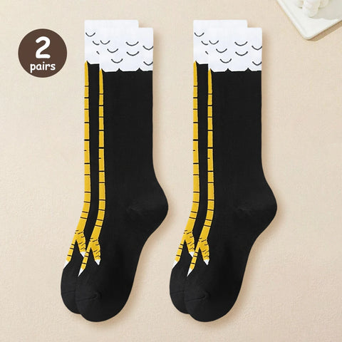 Trendy Cartoon Funny Chicken Claw Knee High Socks for Women - Fitness & Casual