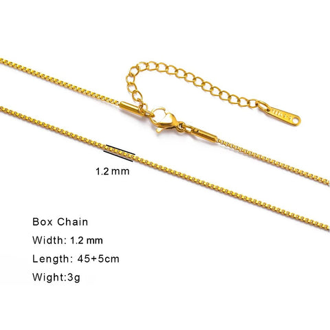 Skyrim Stainless Steel Gold Color Chain Necklace for Women – Minimalist Cuban Paperclip Twisted Snake Chain Fashion Jewelry