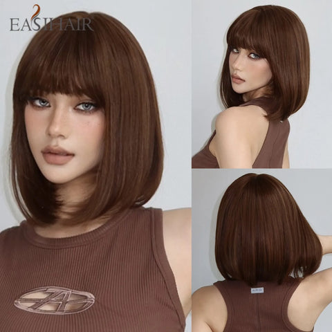 DropShipping EASIHAIR Long Blonde Ombre Synthetic Wigs for Women - Wavy High Density Cosplay Wig