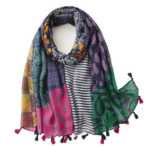 Luxury Cotton Scarf for Women - Stylish Large Shawl