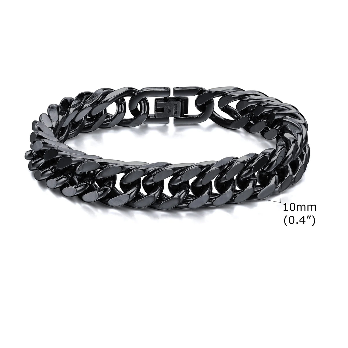 Stylish Double Curb Chain Bracelets for Men and Boys - Stainless Steel Miami Link Wristband