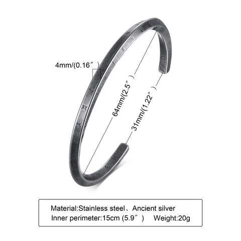 Men's Thin Stainless Steel Cuff Bracelet - Stylish & Versatile Gift for Him