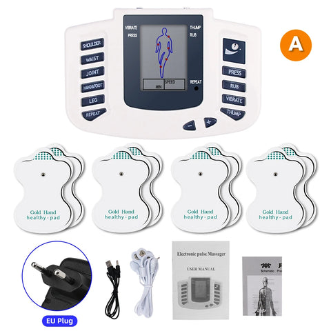 Full Body TENS Muscle Electro Stimulator EMS Acupuncture Therapy Massage with 16 Pads - Complete Physiotherapy System