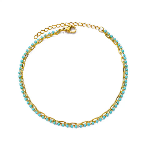 Elegant Zircon Flowers Bracelet for Women and Girls – Luxury Gold Color Stainless Steel Plant Charm Jewelry