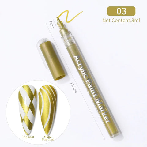 BORN PRETTY Nail Art Graffiti Pen Waterproof Painting Drawing Pen Brushes Dot Liner Pen DIY Nail Art Design Tool Manicure