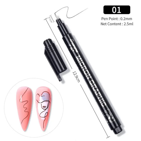 BORN PRETTY Nail Art Graffiti Pen Waterproof Painting Drawing Pen Brushes Dot Liner Pen DIY Nail Art Design Tool Manicure