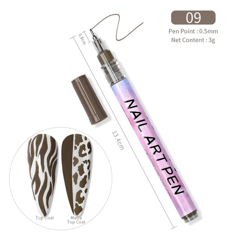 BORN PRETTY Nail Art Graffiti Pen Waterproof Painting Drawing Pen Brushes Dot Liner Pen DIY Nail Art Design Tool Manicure