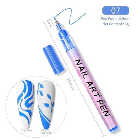 BORN PRETTY Nail Art Graffiti Pen Waterproof Painting Drawing Pen Brushes Dot Liner Pen DIY Nail Art Design Tool Manicure