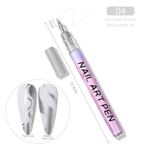 BORN PRETTY Nail Art Graffiti Pen Waterproof Painting Drawing Pen Brushes Dot Liner Pen DIY Nail Art Design Tool Manicure