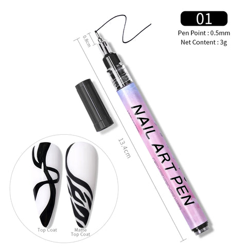 BORN PRETTY Nail Art Graffiti Pen Waterproof Painting Drawing Pen Brushes Dot Liner Pen DIY Nail Art Design Tool Manicure