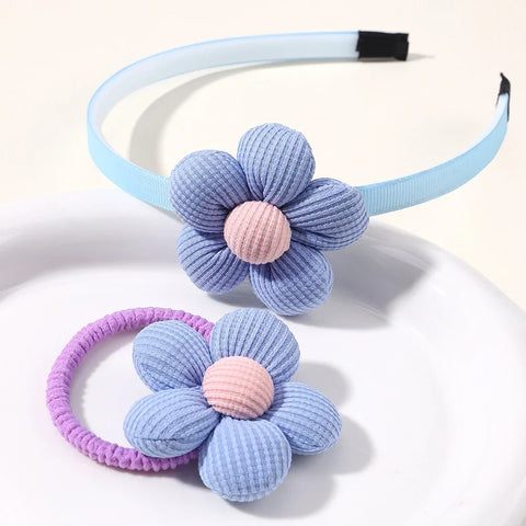 Lovely Kids Hair Band - Colorful Flower Shape Hair Hoop with Dopamine Glitter