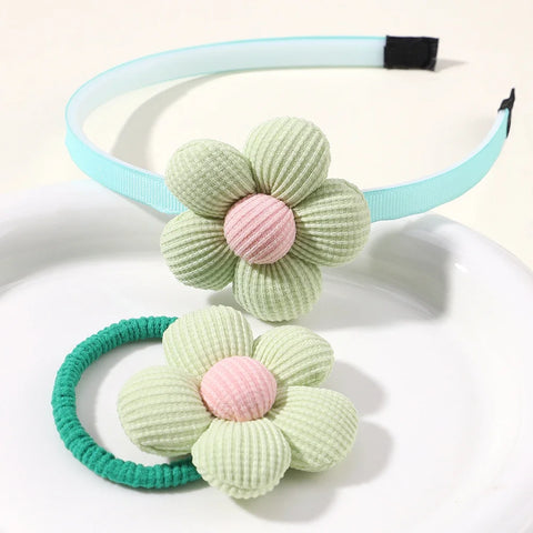 Lovely Kids Hair Band - Colorful Flower Shape Hair Hoop with Dopamine Glitter