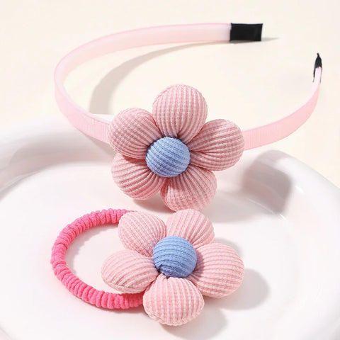 Lovely Kids Hair Band - Colorful Flower Shape Hair Hoop with Dopamine Glitter