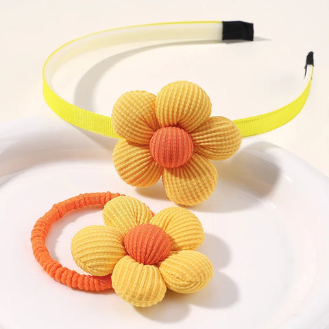 Lovely Kids Hair Band - Colorful Flower Shape Hair Hoop with Dopamine Glitter
