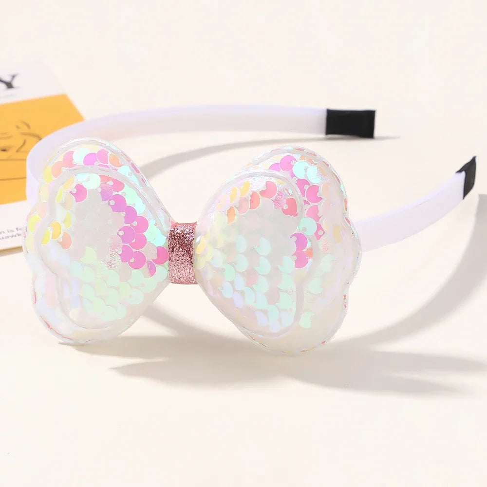 Lovely Kids Hair Band - Colorful Flower Shape Hair Hoop with Dopamine Glitter