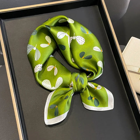 2025 100% Real Silk Scarf - 53cm Square Women's Bandelet
