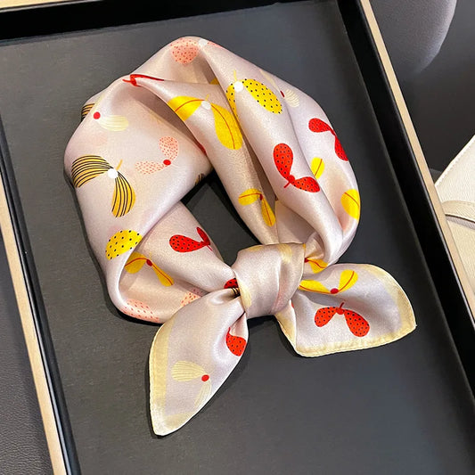 2025 100% Real Silk Scarf - 53cm Square Women's Bandelet