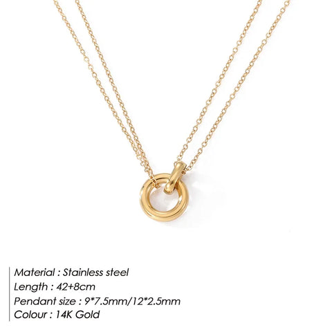 eManco 316L Stainless Steel Two-Color Pendant Necklaces for Women - Trendy Chokers for Fashion Festivals and Parties
