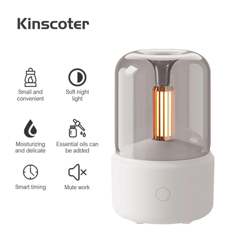 KINSCOTER Aromatherapy Essential Oil Fragrance Diffuser - Mini Ultrasonic Humidifier for Bedroom