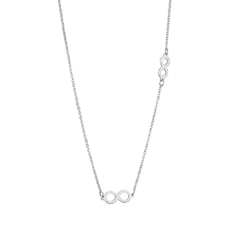 Skyrim Fashion Simple Infinite Shaped Choker Necklace for Women - Stainless Steel Lucky Number Eight Necklaces - Perfect 2025 Gift