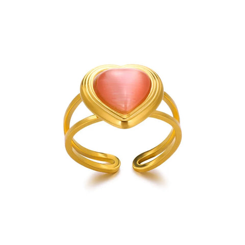 Zircon Heart Rings for Women - Double Stackable Bridal Sets & Engagement Jewelry