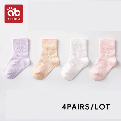 AIBEDILA Kids Soft Cotton Socks – 4 Pairs
