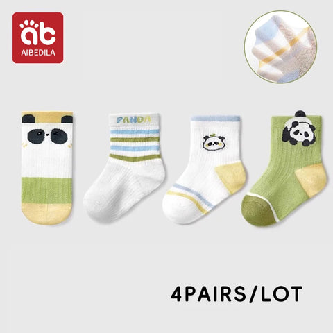 AIBEDILA Kids Soft Cotton Socks – 4 Pairs