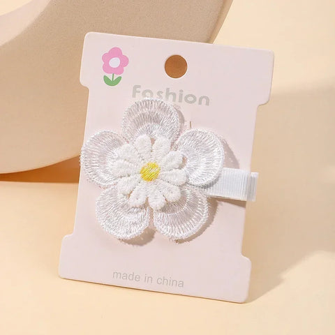 Set haarspeldjes met madeliefjes voor babymeisjes - schattige kanten haarspeldjes 