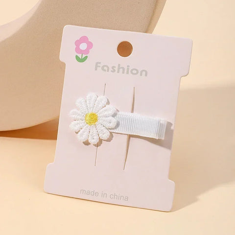 Set haarspeldjes met madeliefjes voor babymeisjes - schattige kanten haarspeldjes 