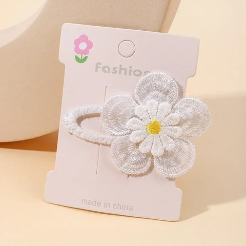Set haarspeldjes met madeliefjes voor babymeisjes - schattige kanten haarspeldjes 