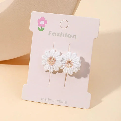 Set haarspeldjes met madeliefjes voor babymeisjes - schattige kanten haarspeldjes 