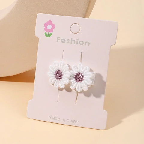 Set haarspeldjes met madeliefjes voor babymeisjes - schattige kanten haarspeldjes 