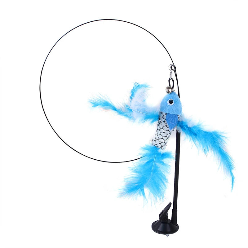 Interactive Cat Toy: Simulation Bird with Bell and Sucker Base