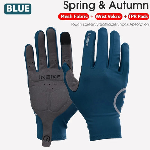 INBIKE 2024 Gel Padded Fietshandschoenen voor Heren - Herfst Winter Full Finger Touchscreen MTB Accessoires