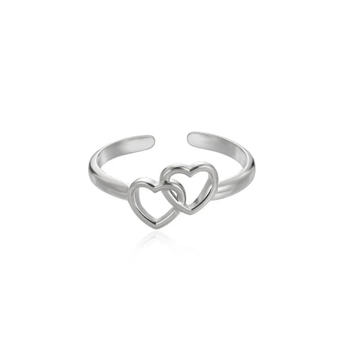 Zircon Heart Rings for Women - Double Stackable Bridal Sets & Engagement Jewelry