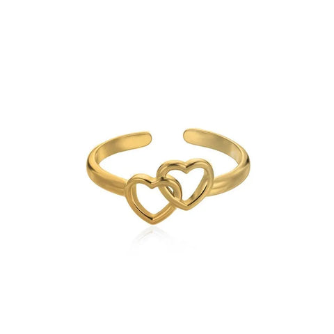Zircon Heart Rings for Women - Double Stackable Bridal Sets & Engagement Jewelry