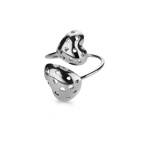 Zircon Heart Rings for Women - Double Stackable Bridal Sets & Engagement Jewelry