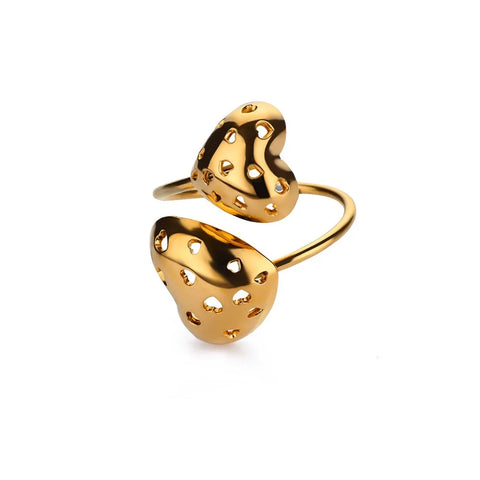 Zircon Heart Rings for Women - Double Stackable Bridal Sets & Engagement Jewelry