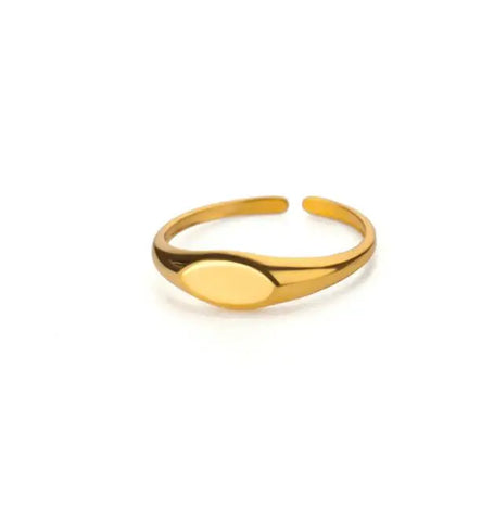 Minimalist Texture Stainless Steel Geometric Rings for Women - Gold Color Opening Couple Ring for Aesthetic Weddings and Christmas Jewelry