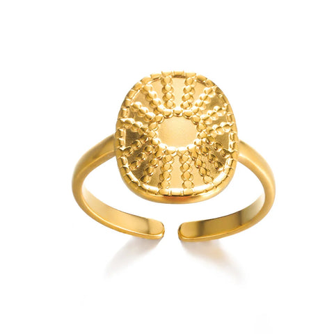 Zircon Moon Star Rings for Women - Stainless Steel Adjustable Aesthetic Jewelry