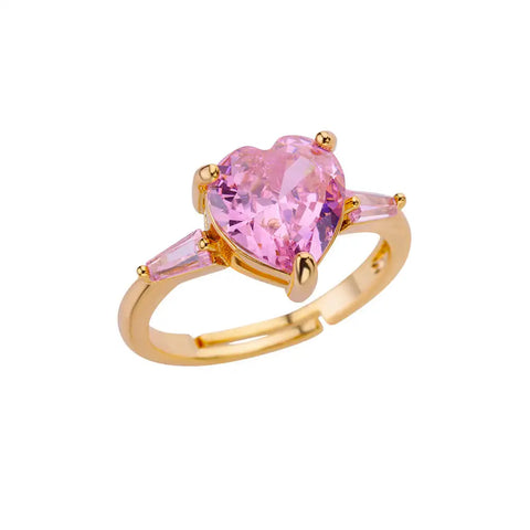 Zircon Heart Rings for Women - Double Stackable Bridal Sets & Engagement Jewelry