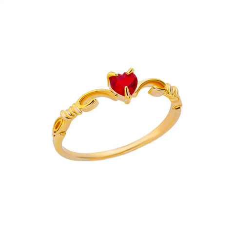 Pink Zircon Heart Rings for Women - Adjustable Gold Plated Stainless Steel Ring - 2025 Trend Wedding Aesthetic Jewelry Gift