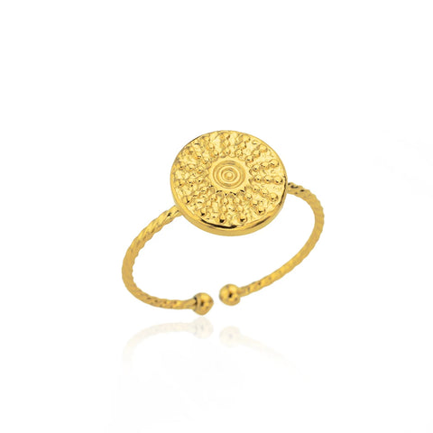 Minimalist Texture Stainless Steel Geometric Rings for Women - Gold Color Opening Couple Ring for Aesthetic Weddings and Christmas Jewelry