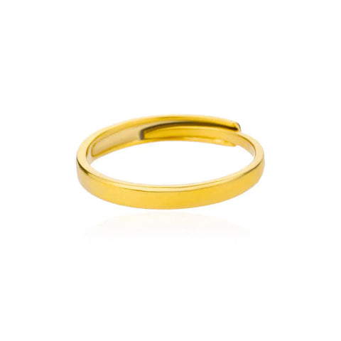 Minimalist Texture Stainless Steel Geometric Rings for Women - Gold Color Opening Couple Ring for Aesthetic Weddings and Christmas Jewelry