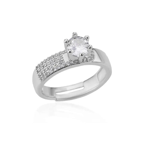 Blue Zircon Crown Rings for Women - Adjustable Gold Color Wedding Jewelry Gift