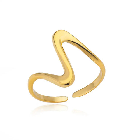 Zircon Moon Star Rings for Women - Stainless Steel Adjustable Aesthetic Jewelry