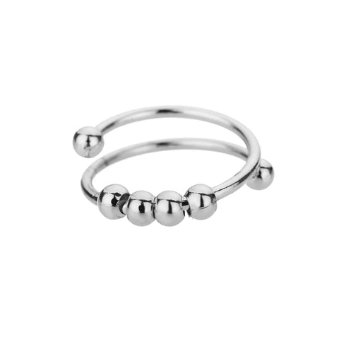 Classic Twist Chain Open Rings for Women - Zircon Stainless Steel Geometric Couple Ring