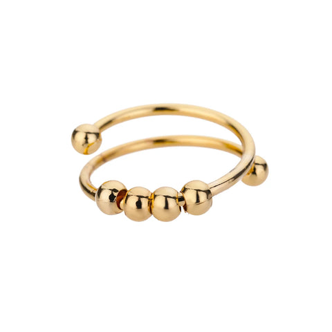 Stainless Steel Round Rings for Women - Geometric Gold Color Crystal Ring - Aesthetic Wedding Party Jewelry Gift