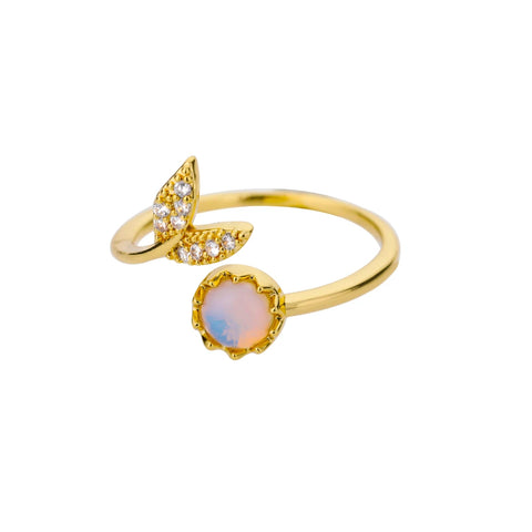 Zircon Moon Star Rings for Women - Stainless Steel Adjustable Aesthetic Jewelry