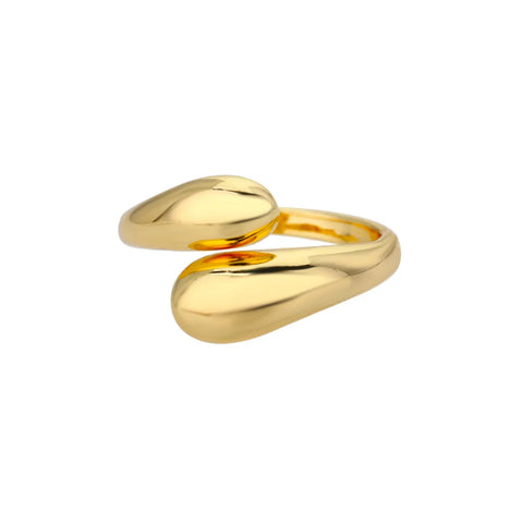 Classic Twist Chain Open Rings for Women - Zircon Stainless Steel Geometric Couple Ring